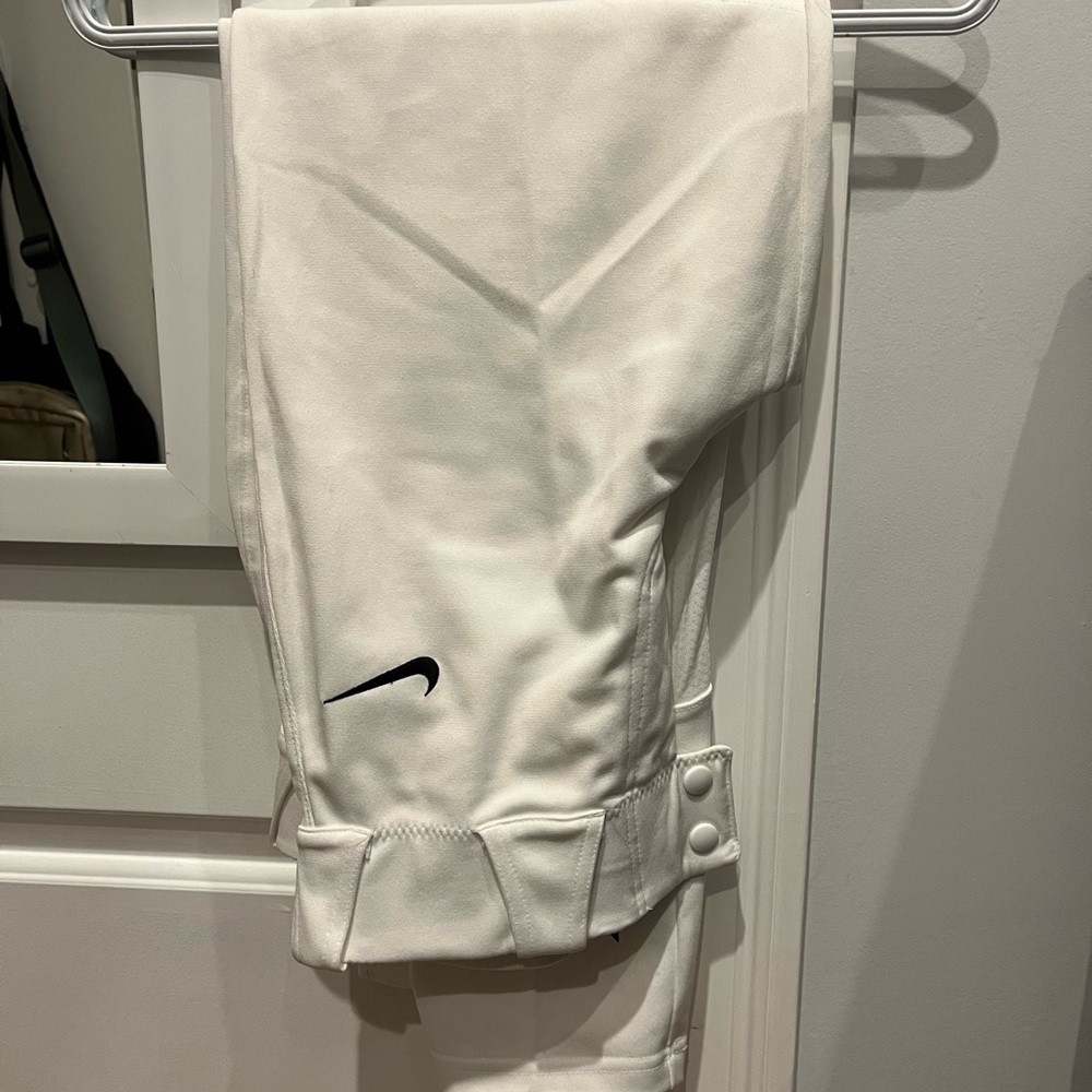 White Nike Boys Baseball Pants